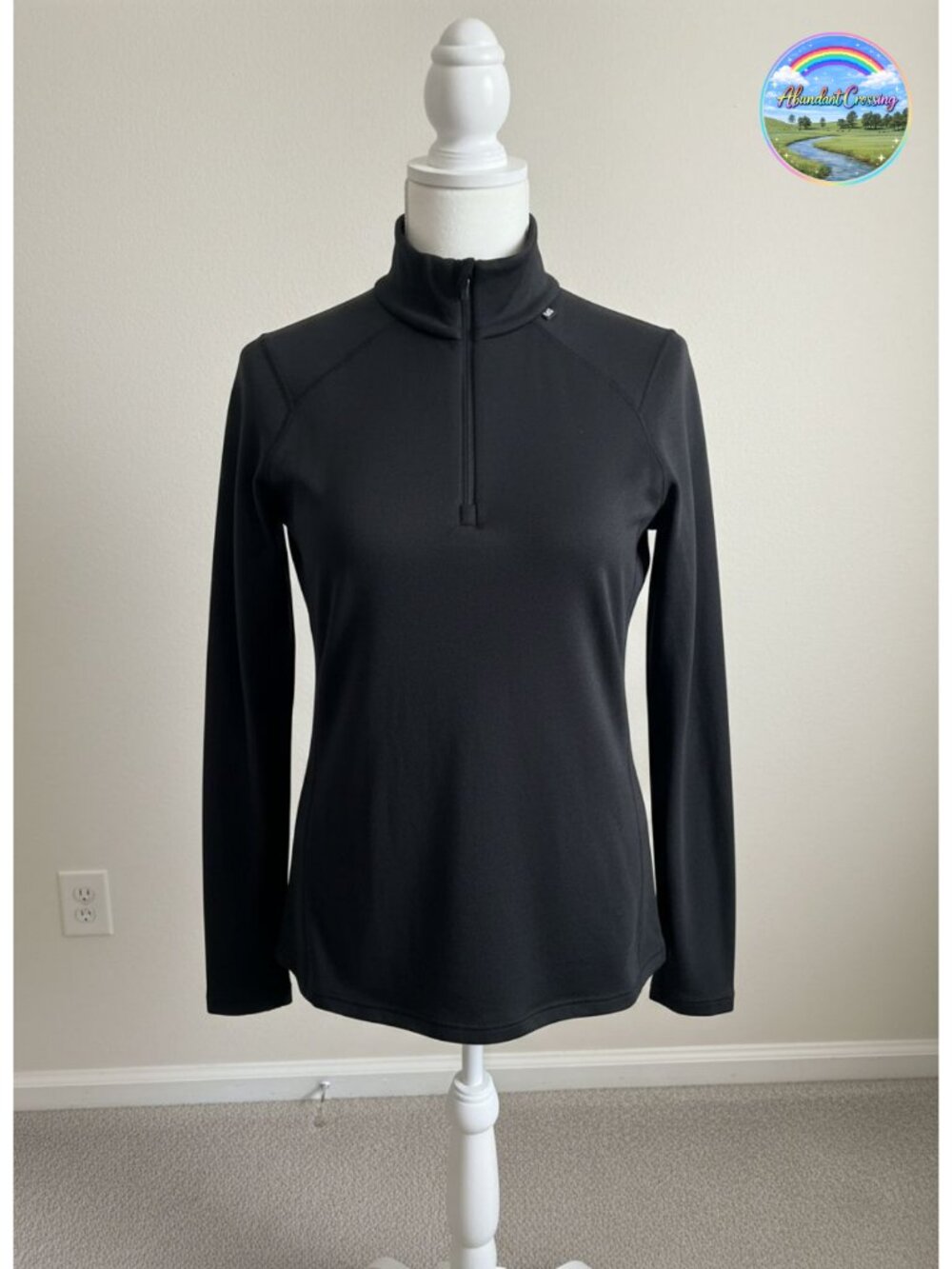 Merino Wool Midweight 1/2 Zip Base Layer Mock Neck Long Sleeve Ski